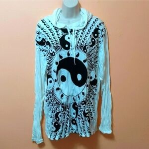 Sure 70er Retro Ying Yang Vintage Hippie Goa Look Hoodie M
